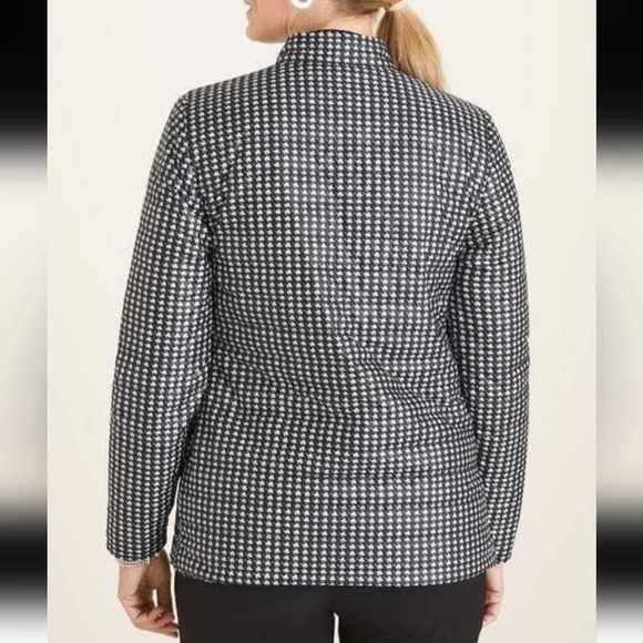 Chico's Zenergy Reversible Houndstooth Puffer Jacket Women's 2P Petite Large - Picture 3 of 13